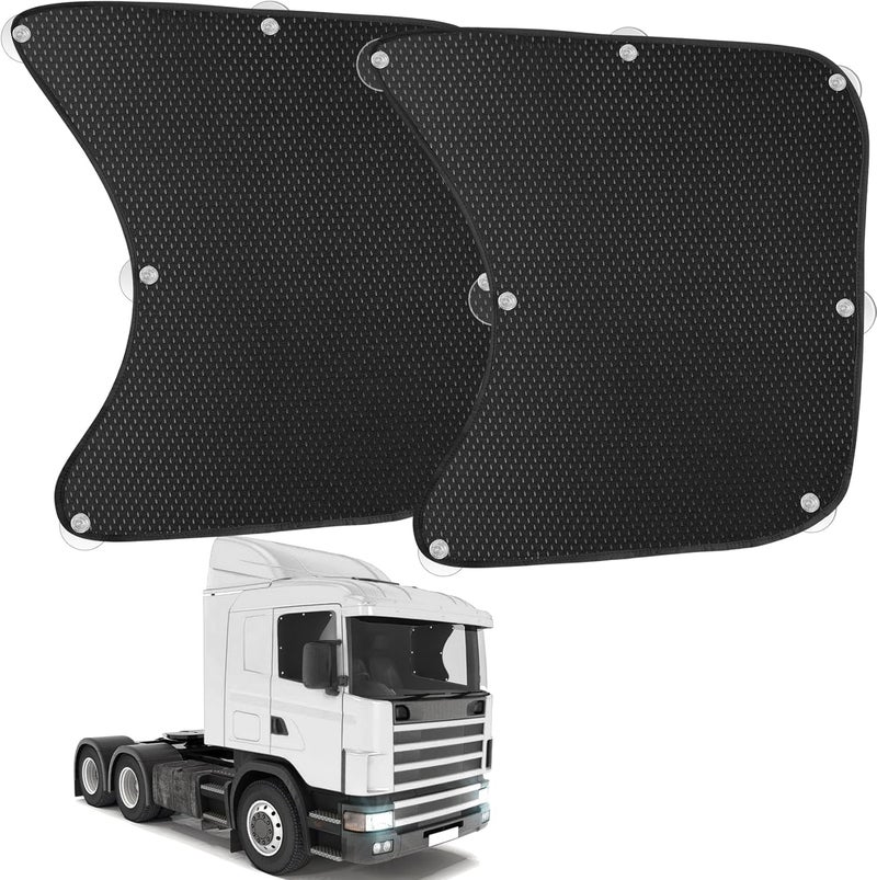 WIILGN 2pcs Semi Truck Side Window Sun Shade for Freightliner Volvo VNL International Trucks RV,Interior UV Protection Truck Side Window Shade semi Trucks Accessories Keep Your car Cool - Image 1